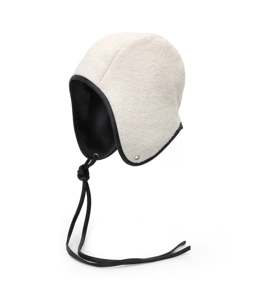 Eondeokeonteulolseutyudio Leather Fleece Reversible Earflap Winter Aviator Hat Beanie Aviator Hat / Reverse / G Leather Bk