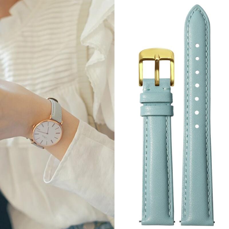 Quick Release Soft Cowhide Watchband for Casio Citizen Fossil Plain Watch Strap DW 12mm 14mm 16mm 18mm 20mm Ladies Bracelet pink