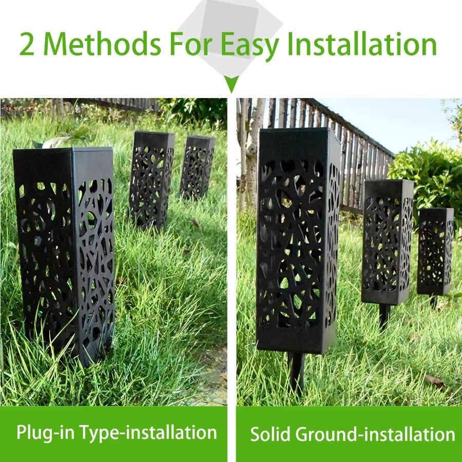 6PCS Outdoor LED Solar Lights Solar Powered Garden Lamp Waterproof For Yard Patio Lawn Pathway Walkway Decoration Lighting