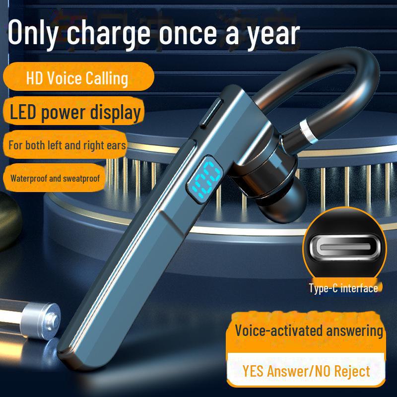 V9 X6 Voice-Controlled Bluetooth Headset: Noise Reduction, Wireless, Ultra-Long Standby, 4.0, Sports Ear-Hook, In-Ear Design.
