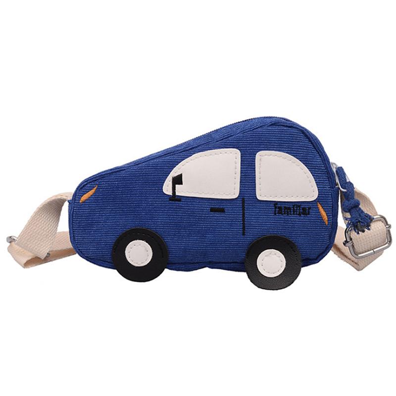 Fashion Kawaii Kids Mini Crossbody Bag - Cartoon Car Pig Canvas Coin Purse Creative Shoulder Bag for Children Boys Girls