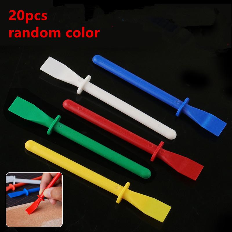 20 buc. Răspânditoare de lipici, Aplicator cu bețișoare din polipropilenă pentru întinderea lipiciului, Răzuitoare pentru pictură, Instrument pentru Artizanat DIY Manual, Artă, Piele