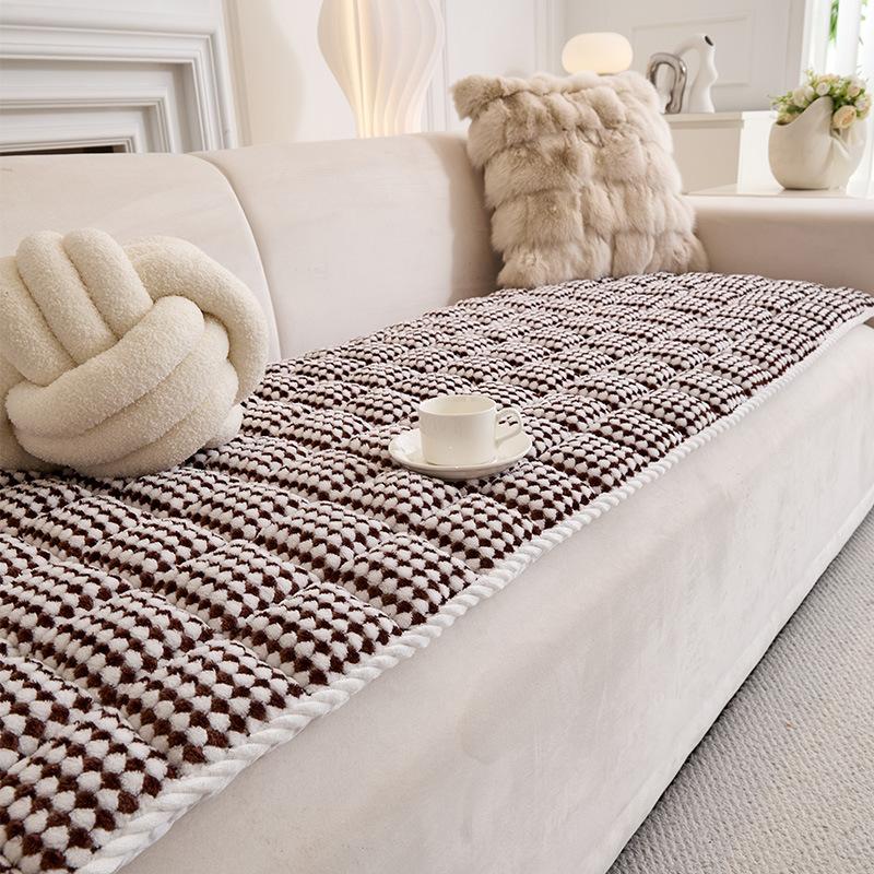 

Simple And High-Grade Sofa Cushion Steamed Bread Cushion Plush Thickened Non-Slip Bay Window Cushion Washable Machine Washable Warm Light Luxury Cushi 70cm*150cm