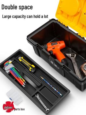 Large Multifunctional Portable Plastic Toolbox for Electrician & Industrial Repair