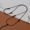 Hetian Jade Pendant Necklace with Handmade Braided Cord - Simple, Natural Stone Design
