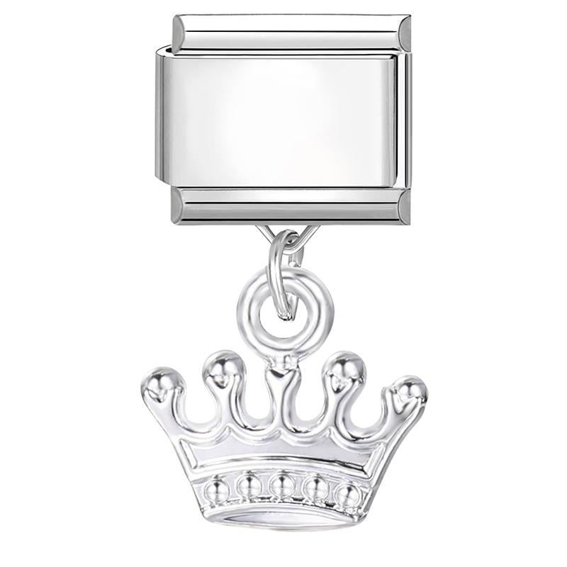 New Bow Crown Butterfly Heart Key Cherry Pendant Italian Charm Link Stainless Steel Fit 9MM Bracelet Women Men DIY Making Gifts