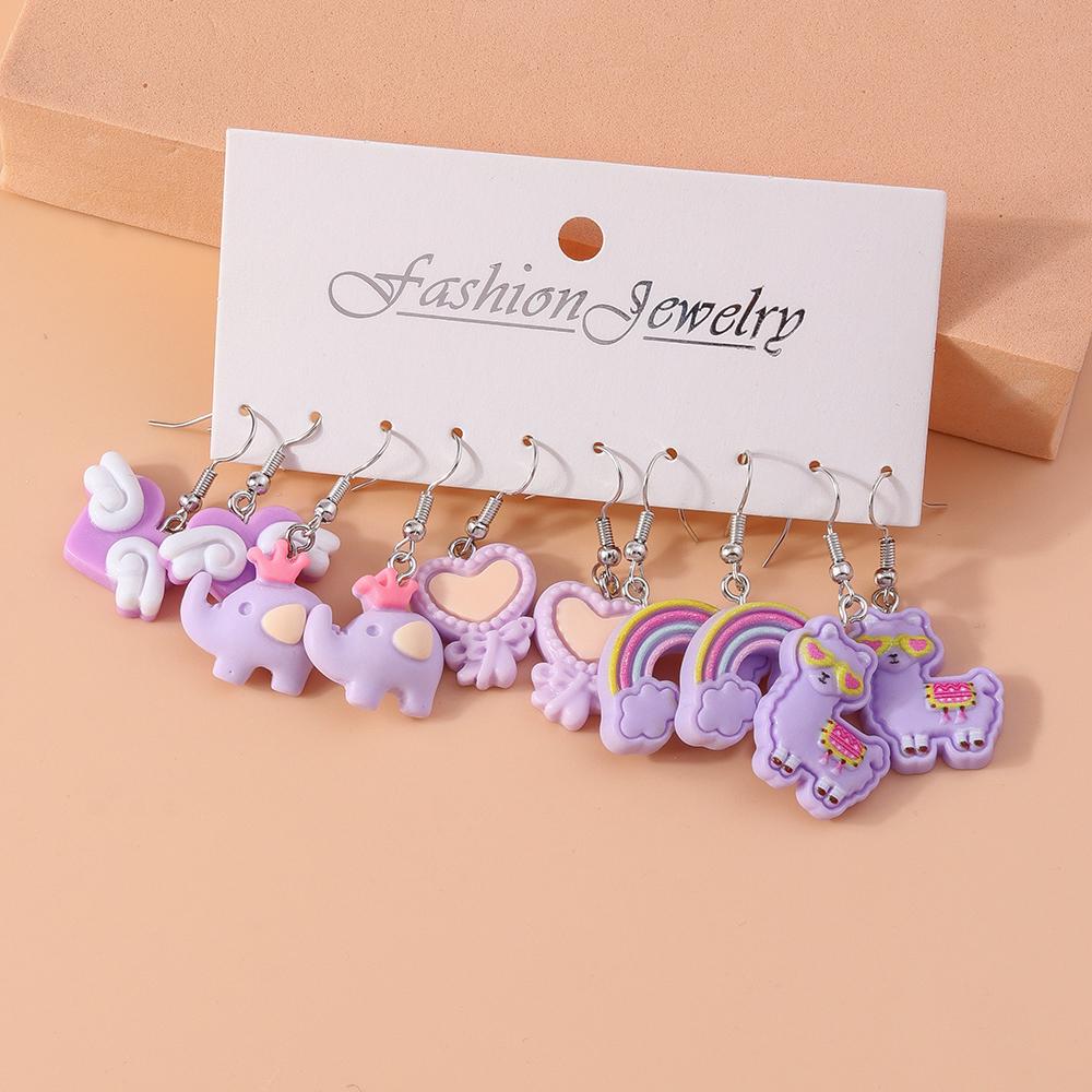 5 Pairs Cartoon Ice Cream Cookie Chocolate Donut Earrings for Women Girls 3D Food Dangle Earrings Kids Jewelry Gifts