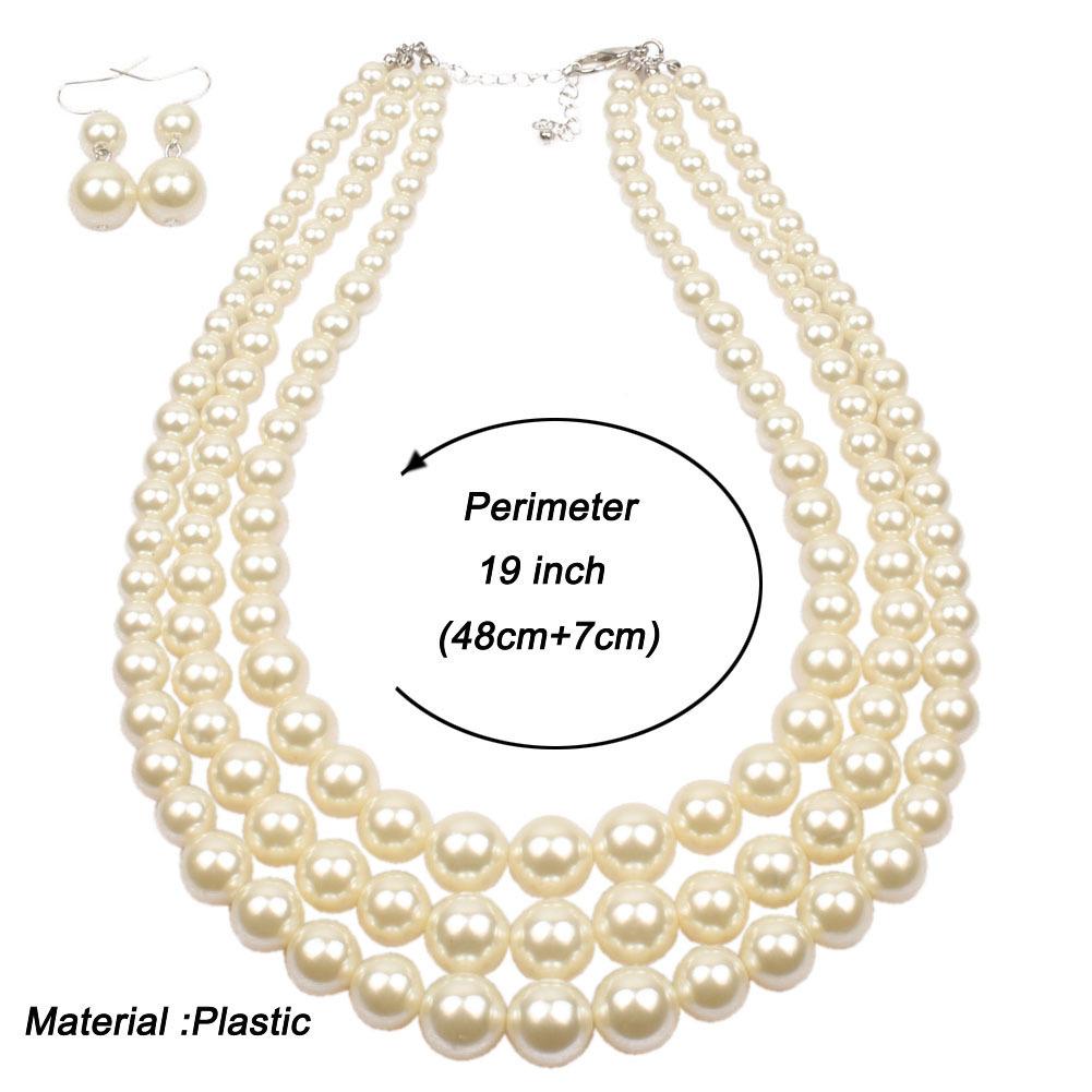Pearl Exaggerated Ladies String Pearl Clavicle Multi-layer Necklace