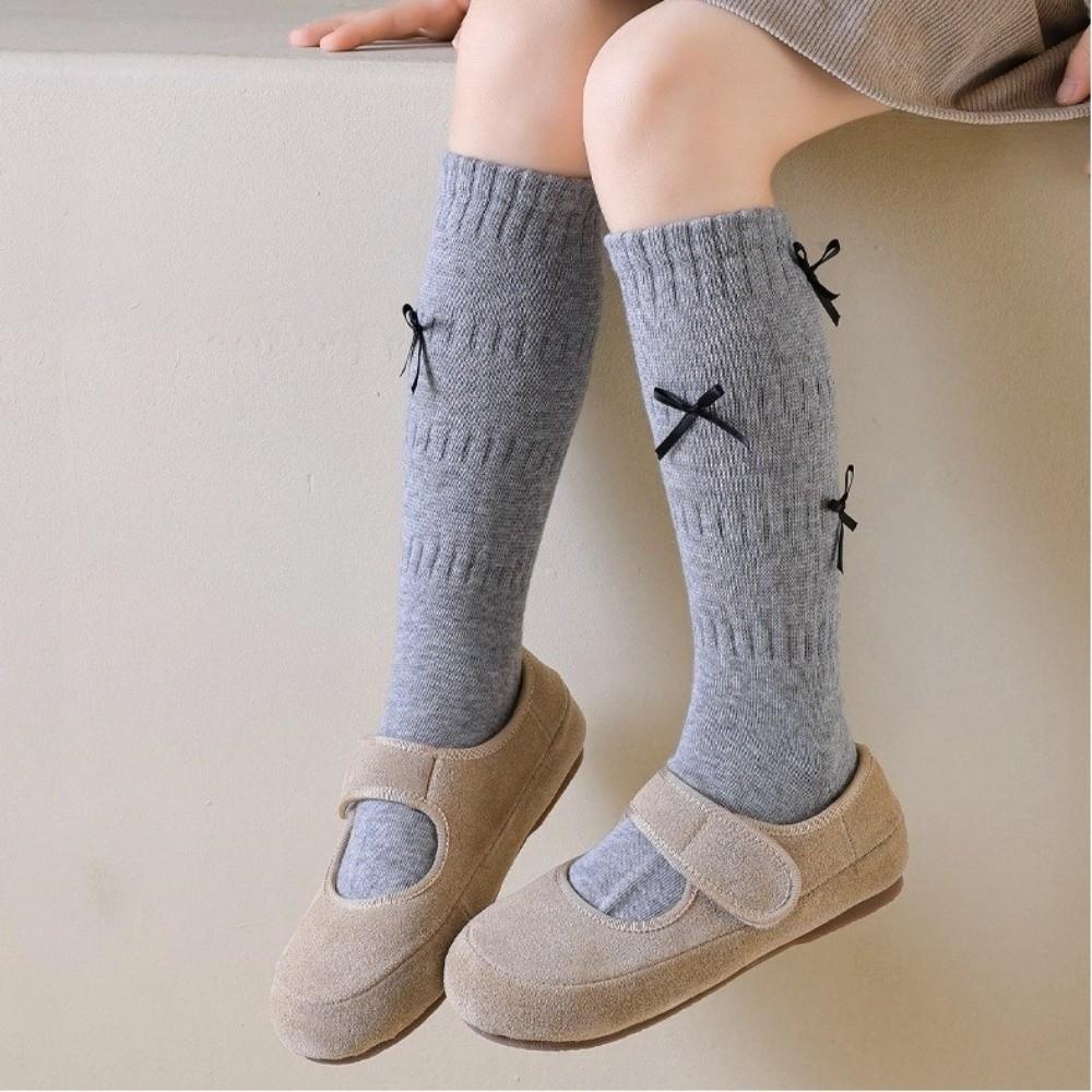 Korean Style Long Girls Socks Solid Color Grils Stocking Soft Pile-up Socks  1-5 Year