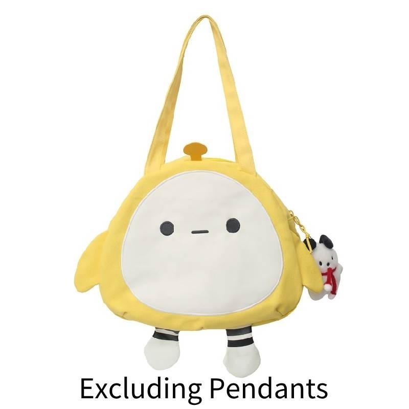 Cartoon Egg Waffle Canvas Bag Large Capacity Cute Street Style Tote Bag Black Yellow