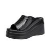 Summer New Women's Sandals, Thick Sole High Heel, Open Toe Simple Classic Design, Outdoor Wedge Casual Shoes