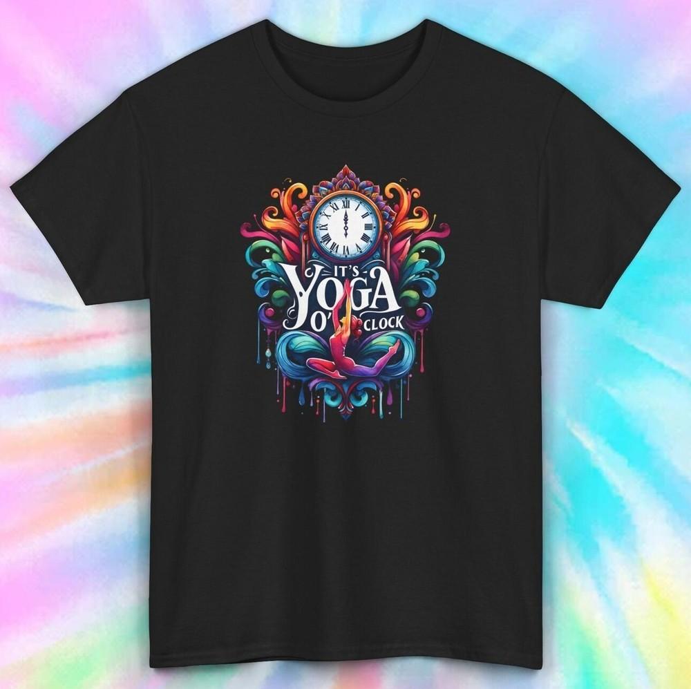 Yoga Shirt | It s Yoga O Clock Artistic Clock Graphic Tee S-5XL Unisex T-Shirt S
