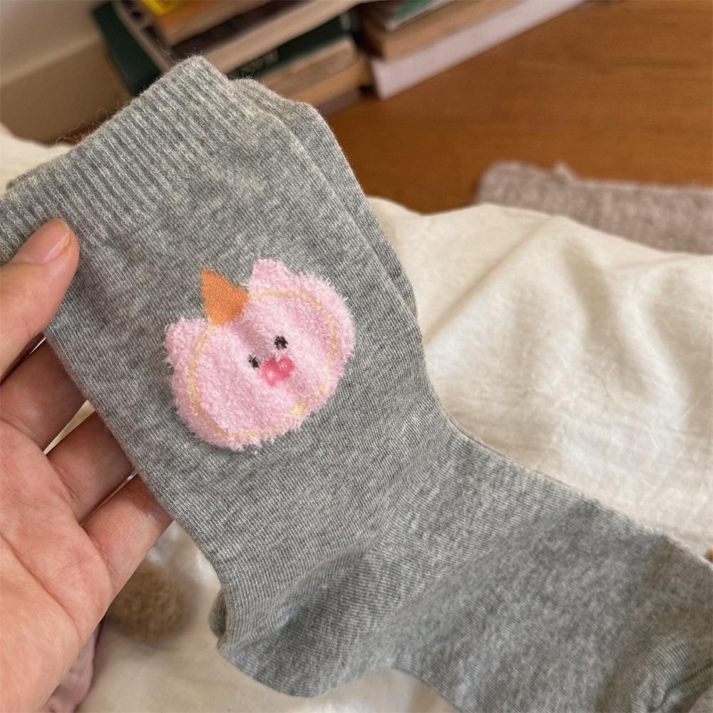 

Дівчата в подарунок Шкарпетки зі середньою трубкою Зберігають тепло Жіночі шкарпетки Милі шкарпетки для снігових черевиків Осінь Зима сірий