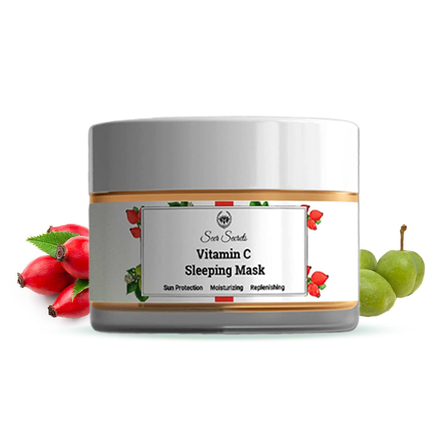 Seer Secrets Natural Vitamin C Sleeping Mask | Overnight Restorative Gel | Sun Protection | Moisturizing & Replenishing | Suitable for Men & Women