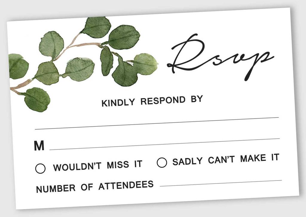 Inkdotpot 50 Blank RSVP Cards With White Envelopes Floral 4"x6" Response Cards-RSVP Reply Card For Wedding-Bridal Shower-Baby Shower-Rehearsal