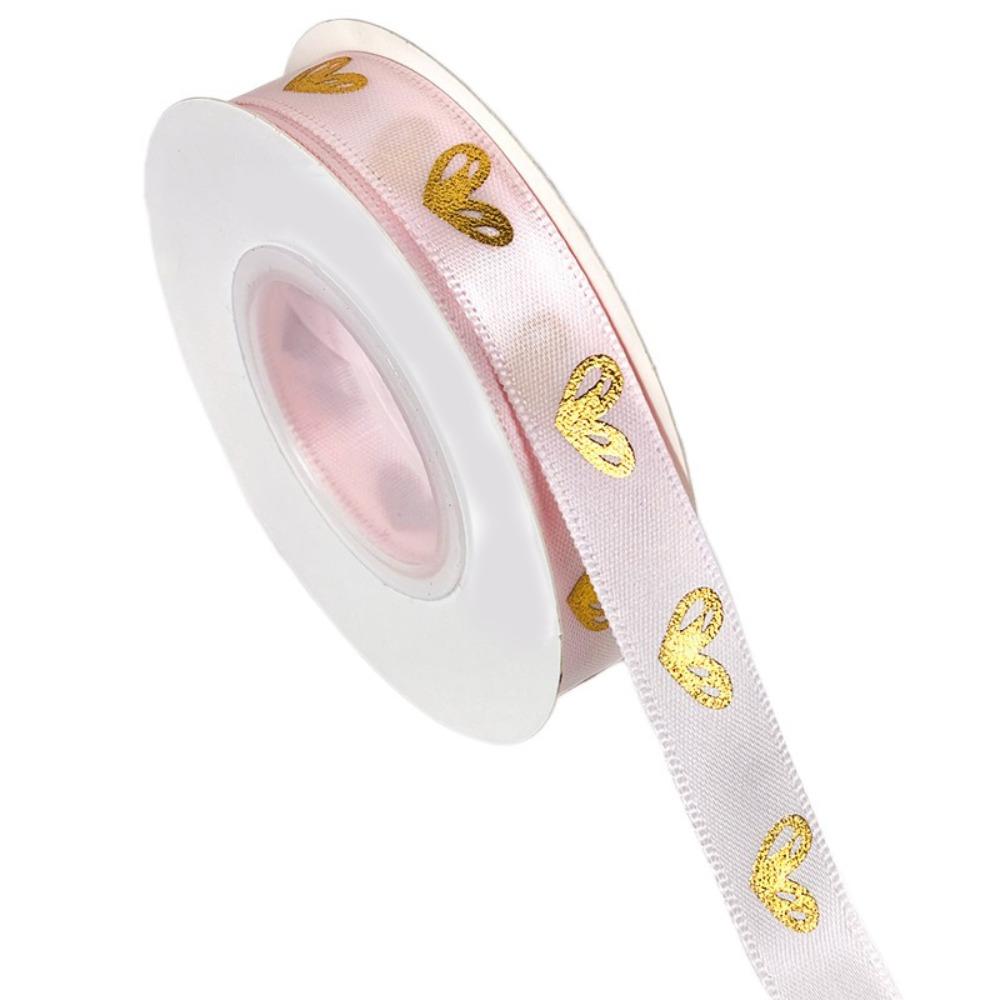 1,5 cm * 16 Meter Valentinstags-Serienband Klassisches Liebe-Aufdruck Goldgeprägtes Herzband Festliche Atmosphäre Band