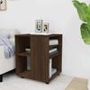 Mobile Cabinet In Brown Oak Look 60 X 53 X 72 Cm Particleboard