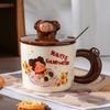 Cartoon Ceramic Cup with Lid High Value Home Office Couple Water Cup Creative Souvenir Gift Mug