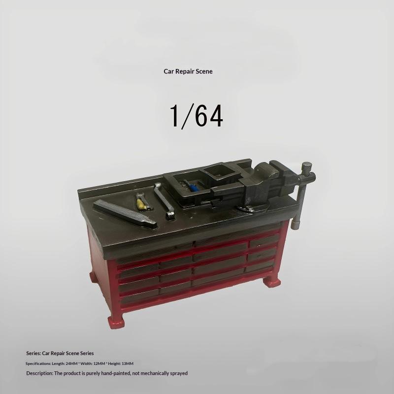 1/64 Model stołu warsztatowego do majsterkowania, scena garażowa, warsztat, rekwizyt do ekspozycji, scena stołu piaskowego, ozdoby, kolekcja, prezenty