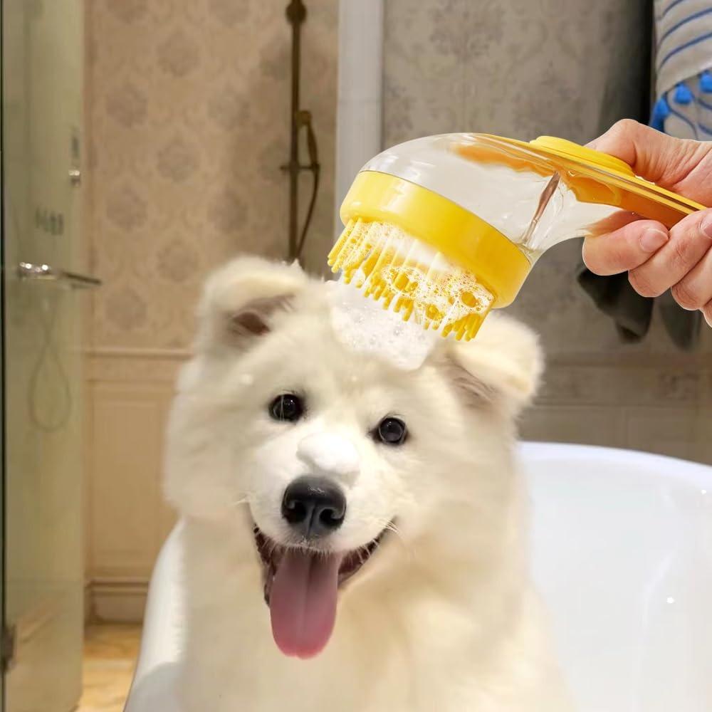 Indoor Cat and Dog Shampoo Grooming Brush, Pet Bath Massage Brush, Dog Comb for Young Long Hair or Short Hair Dogs and Cats with Massage Function