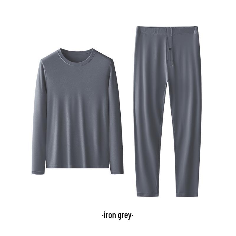 Men's Autumn/Winter Lenzing Modal Seamless Base Layer Set: Long Sleeve Undershirt & Pants.