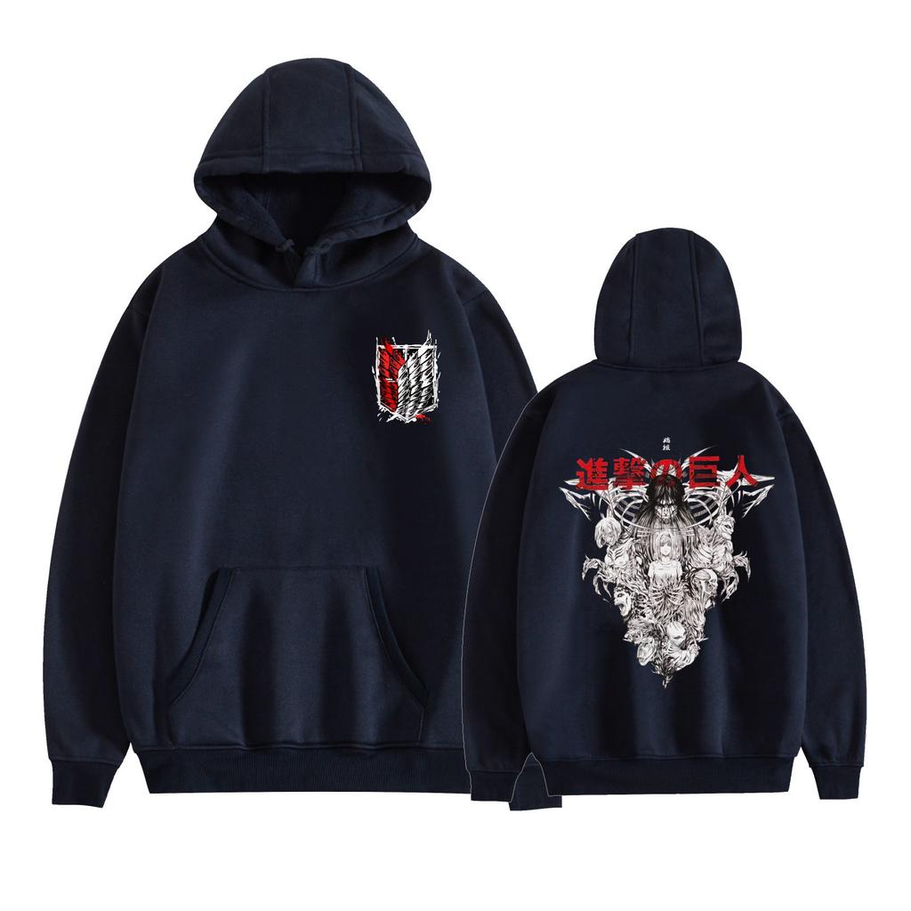 Men Women's Fleece Hooded Attack on Titan Anime Printed Spring Autumn Pullover Sweatshirt Fashion Hoodie Casual Hip Hop New Men Tracksuit Streetwear