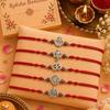 Rakhi for Brother - Set of 5 With Greeting Card, Traditional Indian Rakhi For Raksha Bandhan Designer Rakhi Thread for Bhaiya Design02-2026