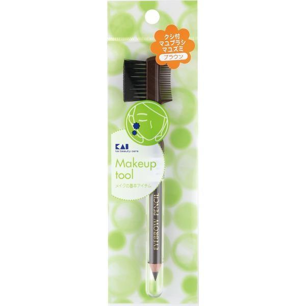 KAI Eyebrow Pencil with Brush Comb Brown Black