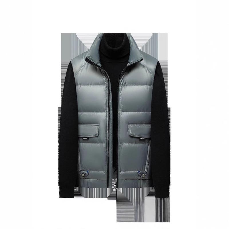Middle-aged men and women have the same style hoodless stand-collar vest to keep out the cold, winter couple's warm outer jacket, vest, down