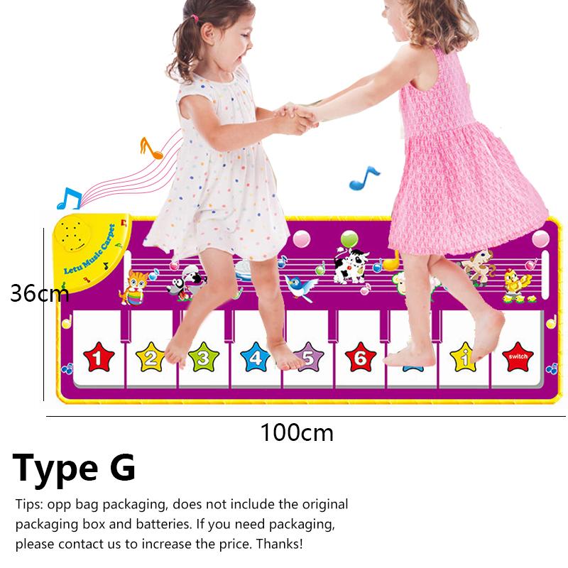 Kids Musical Carpet Baby Toddlers Fitness Keyboard Piano Mat Music Play Instrument Montessori Education Toys Gift for Girl Boy