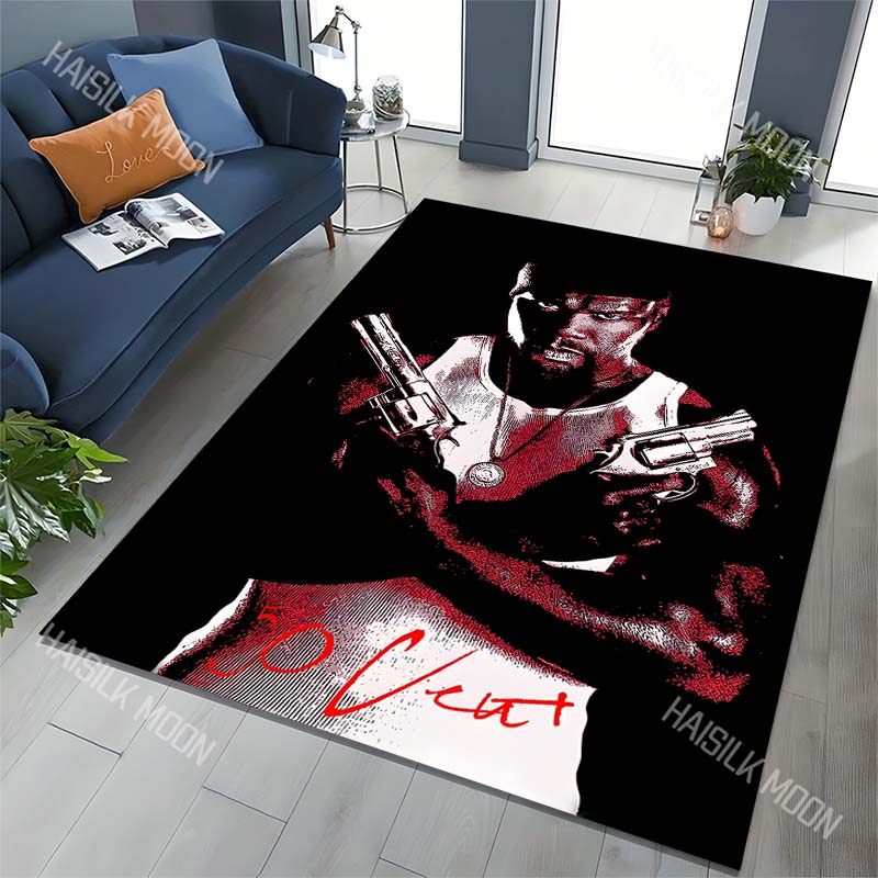 1PC Dual guns with pendant Carpet for Living Room Bedroom Sofa Home Decor Rus Non-slip Floor Mat Luxury Gift