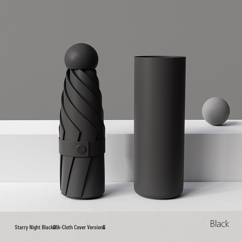 Compact Five-Fold Umbrella: Portable Pocket Sunshade & Rain Parasol for Women, Anti-UV Sunscreen Protection.