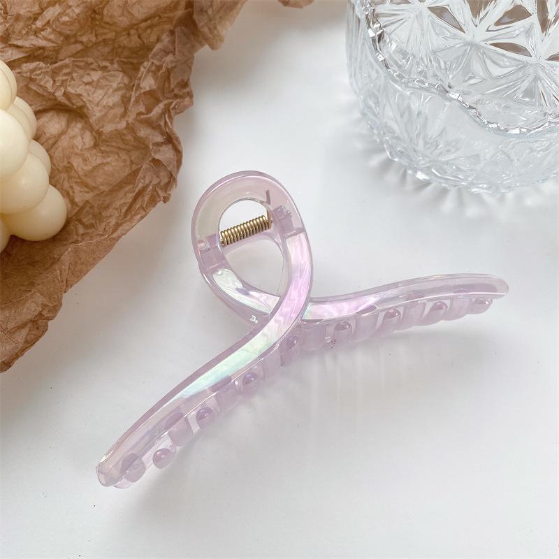 13CM Cross Hair Claw Clips Women Girls Oversize Shiny AB Colorful Crab Barrettes Ponytail Holder Hair Clamps Hair Accessories
