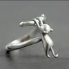 Pop Animal Ring, Cute Kitten Climbing High Ring, Style Ring