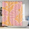 Élégance Florale Douce: Rideau de douche à motif abstrait rose et orange pour une décoration de salle de bain sereine et artistique