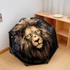 1 PC Automatic Folding Umbrella - Fierce Lion Pattern, Portable & Foldable Design with 8 Ribs, Christmas Birthday Gifts
