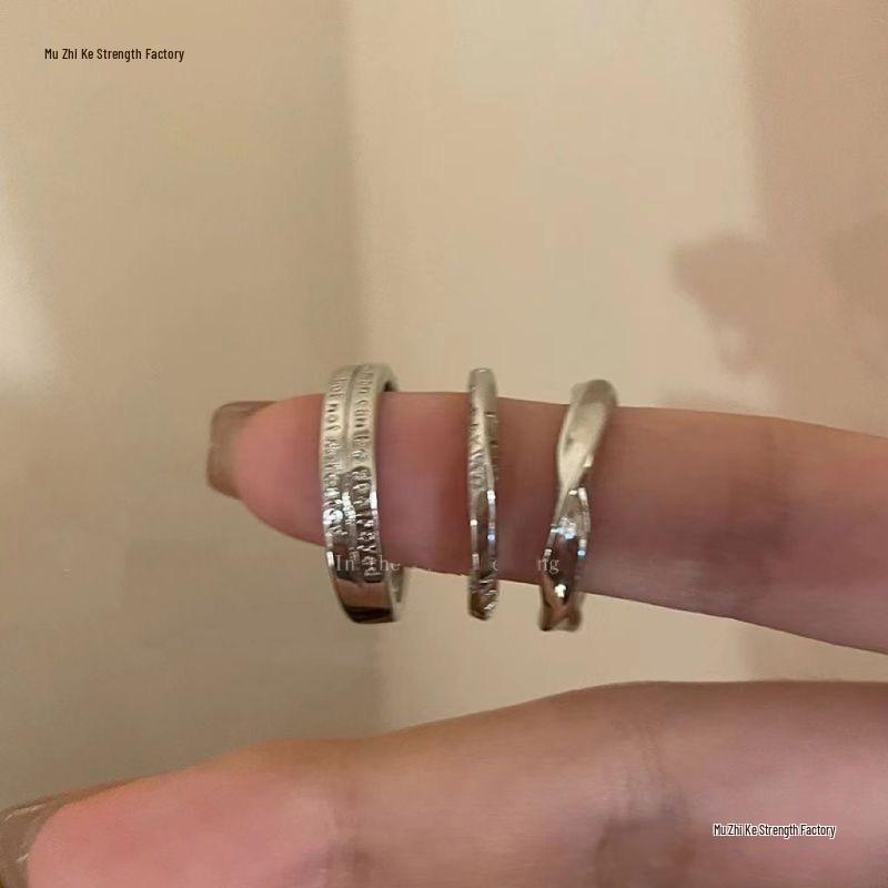 Women's Large Plain Band Ring for Thick Hands, Adjustable Opening