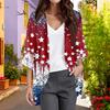 Ladies Fashion Loose Casual Print Beach Holiday   Sleeve Chiffon Cardigan