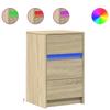 Nightstand With LED, Sonoma Oak Color, Wood-Based Material