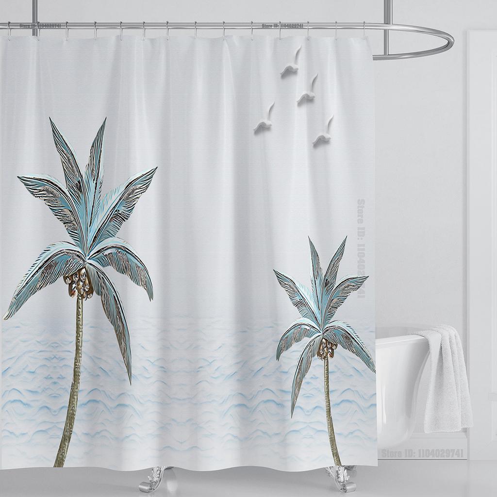 Plante Blomster Dusjforheng Vanntett Dusjforheng Polyesterstoff 3D-trykt Forheng Baderomsdekorasjon Med Kroker