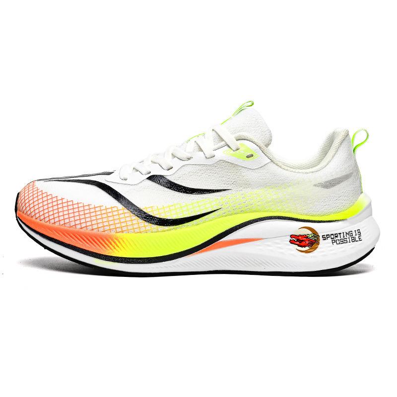 Shock-absorbing running shoes net racing breathable sports shoes single-layer 7 red rabbit students 6 older children's running shoes male price is e