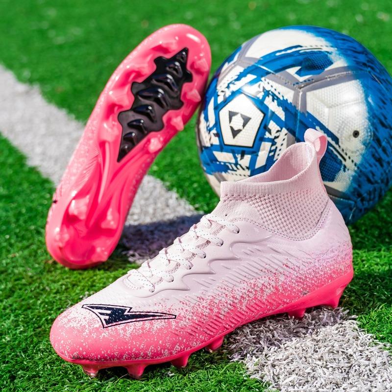 34-46 Men's High-top Large-size Football Shoes Long Nail Anti-slip Resistance TPR Artificial Captain Outdoor Youth Football Boots