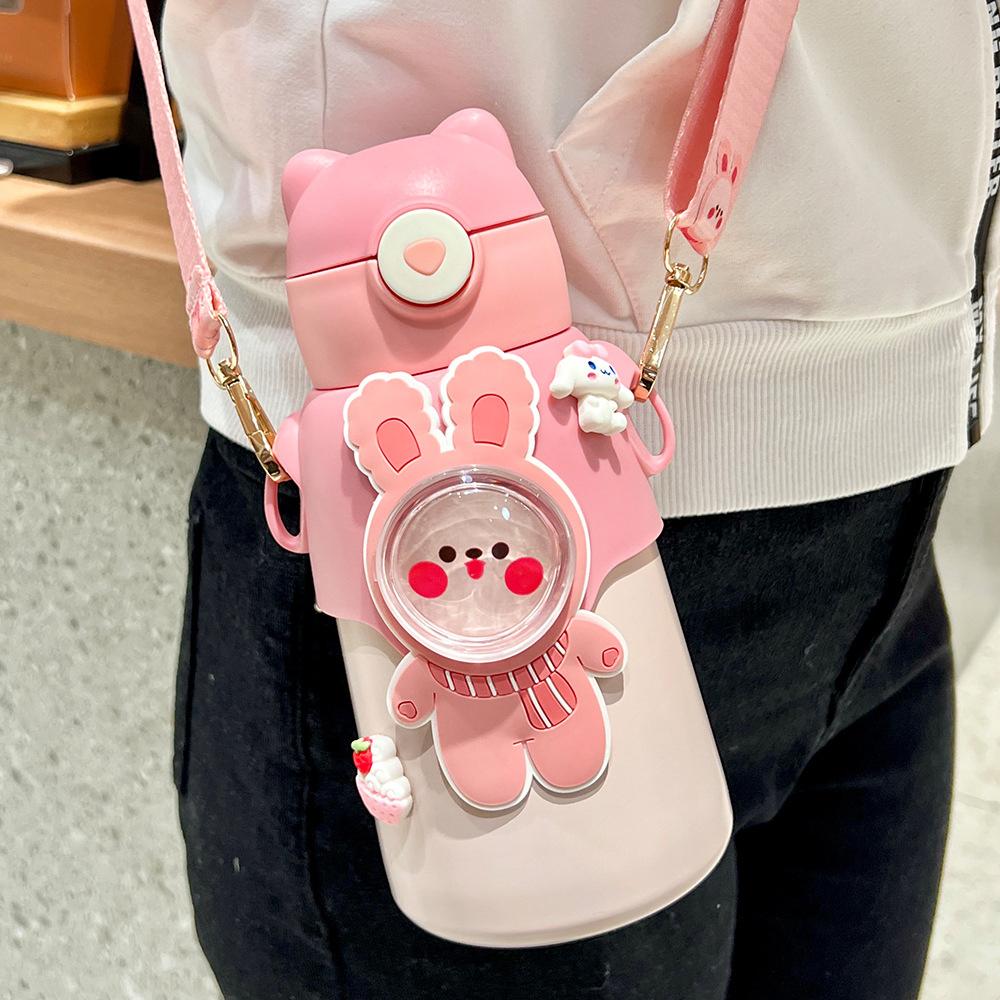 520ML Kids Stainless Steel Thermos Cup Childrens Hot Water Cup Portable Thermos Bottle Cartoon Thermos Bottle Insulation Cup