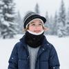 Plush Kids Ear Protection Balaclava Thermal Warm Neck Warmer Hat 2 In 1 Thick Knit Beanie  Outdoor