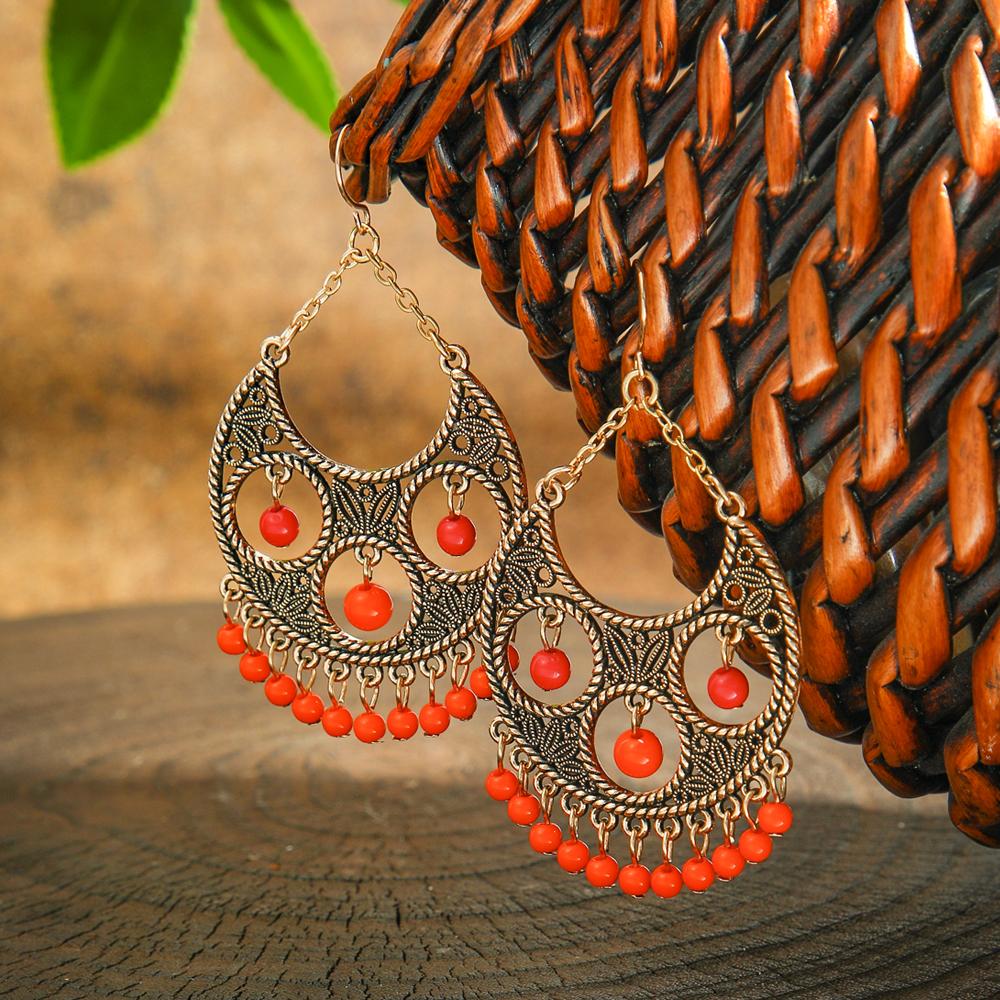 Boho Court Style Vintage Earrings for Women Metal Tassel Eardrop Statement Vacation Gifts Work Daily Wear Party Decors Versatile