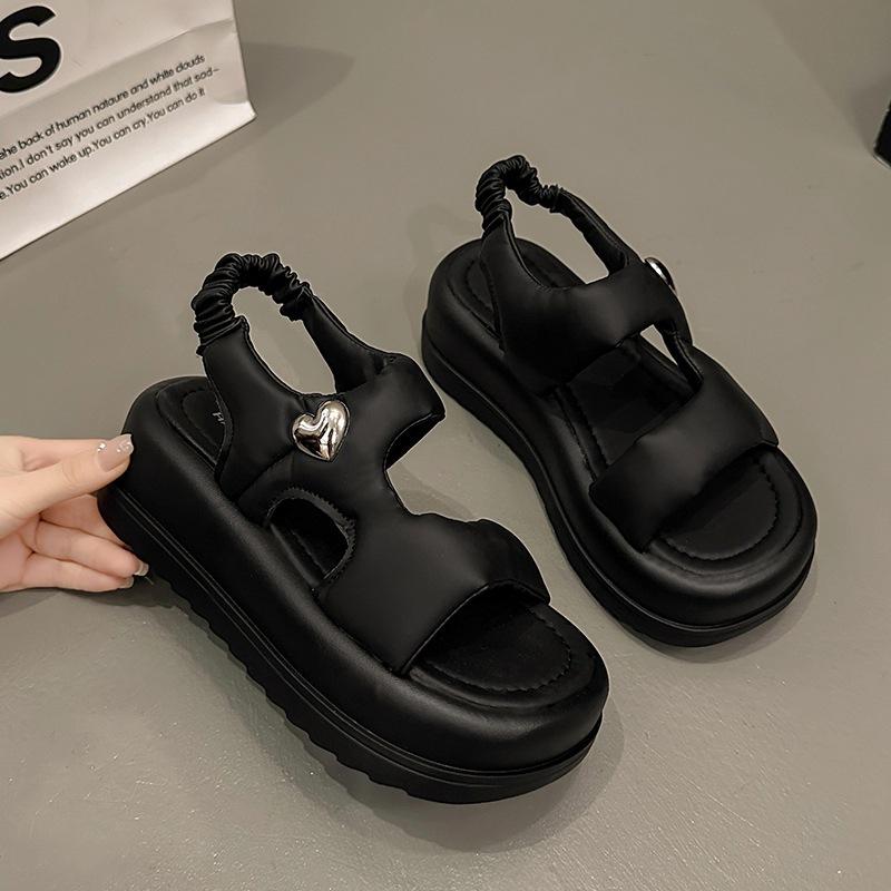 Sports Sandals Women's 2025 Summer New Love Buckle Fashionable Versatile Small Thick-soled Non-slip Comfortable Beach Shoes