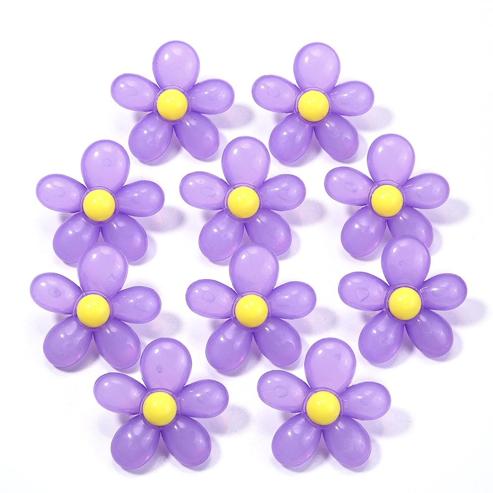 10 Stück/Los Acryl-Blütenperlen Jelly-Farbe Sonnenblumenperlen Lose Abstandshalterperlen Für Schmuckherstellung DIY Halskette Haarschmuck