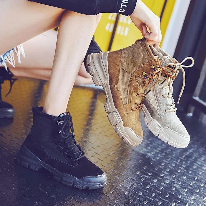 Fashion High Top Climbing Shoes Women Outdoor Hiking Anti-skid Cross-country Mountaineering Boot Ladies Shoes  Ankle Boots for Women