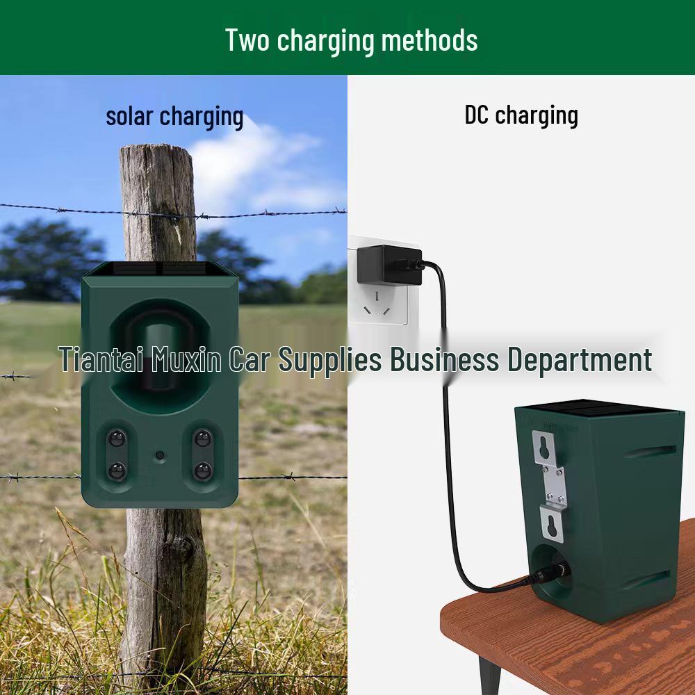 Solar Animal Repellent: High-Volume Sound and Flashing Light To Deter Wild Boars and Dogs At Night