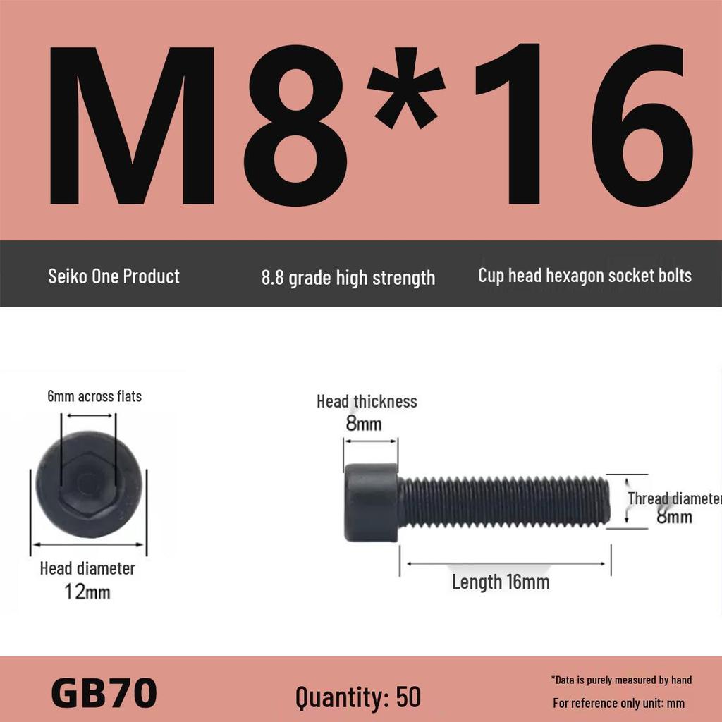 8.8 High-Strength Socket Head Cap Screw Bolt (M4-M16)